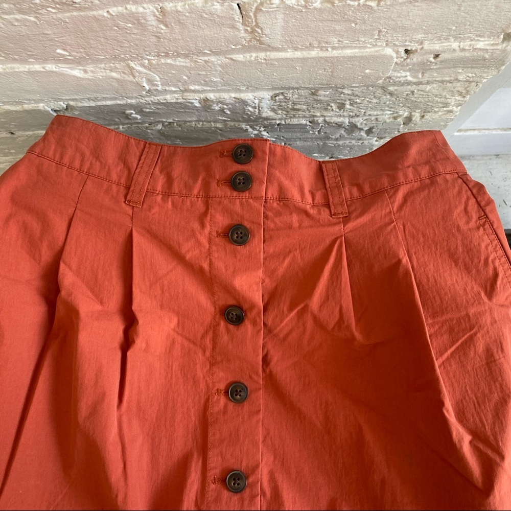 Madewell Pleated Button Front Midi Skirt - Picture 4 of 7